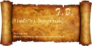 Timári Dorottya névjegykártya